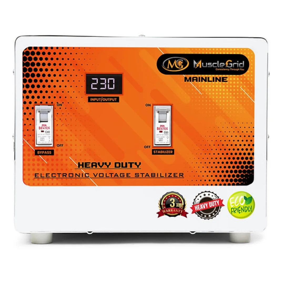 MuscleGrid 15 kVA Oil-Cooled Voltage Stabilizer (90–300V)