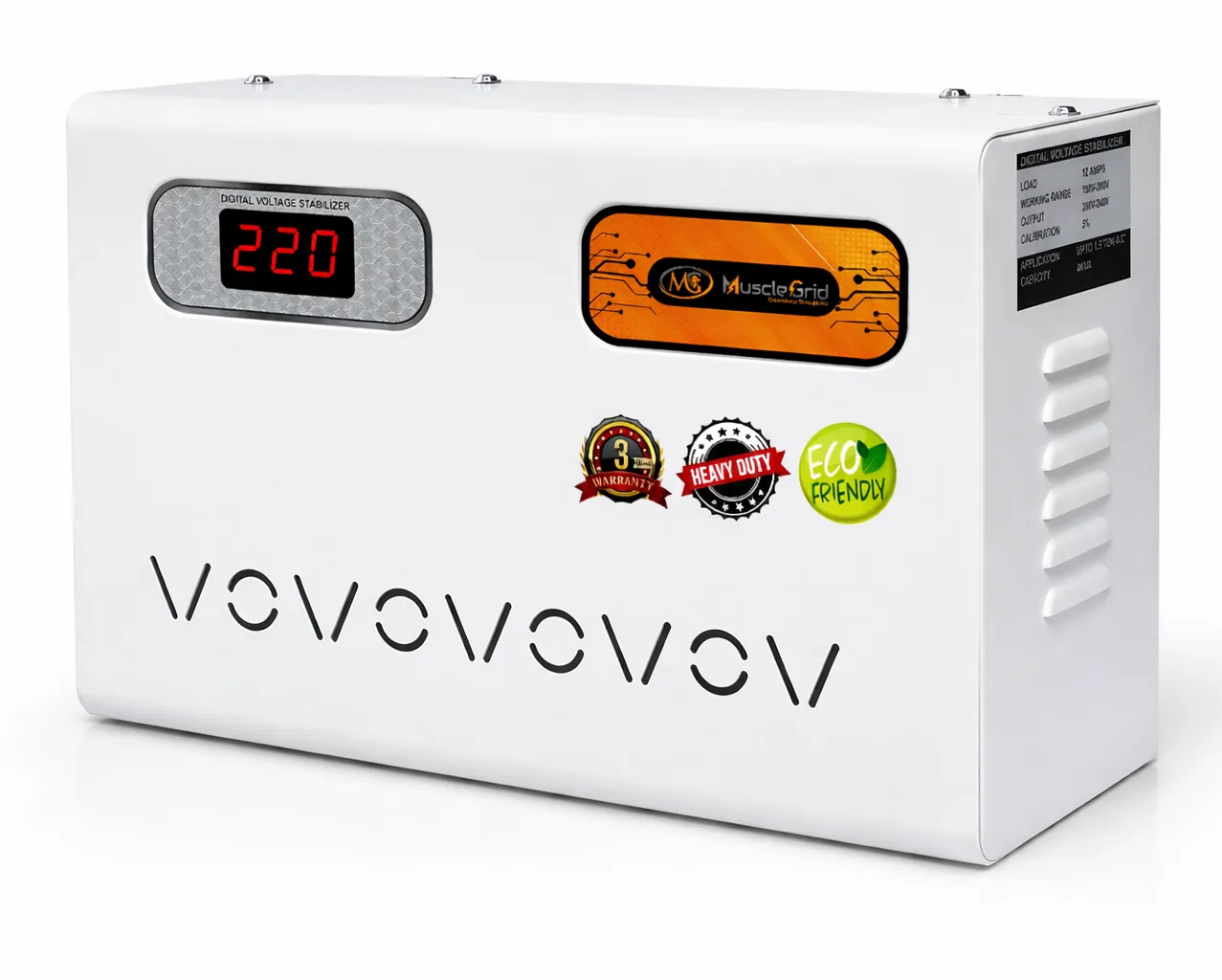 MuscleGrid 4 kVA Voltage Stabilizer (90–300V) — 1.5 Ton Split/Window AC