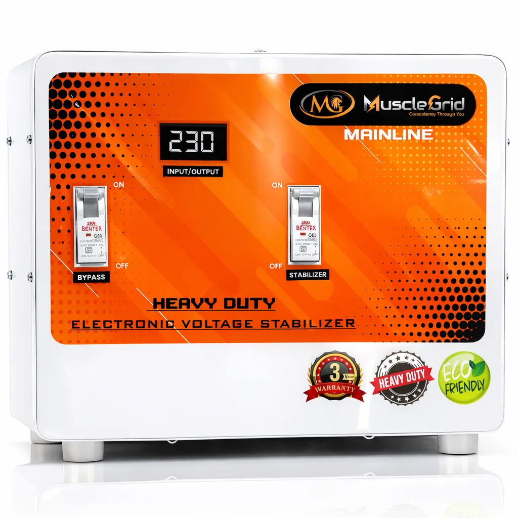 MuscleGrid 10 kVA Voltage Stabilizer (100–500V)