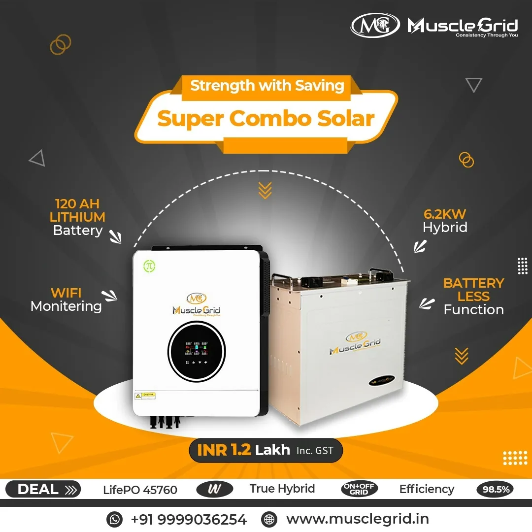 MuscleGrid 6.2 kW Hybrid Inverter + Battery Combo
